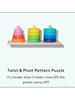 Twist & Pivot Pattern Puzzle - Colorful Stack Sorting Toy
